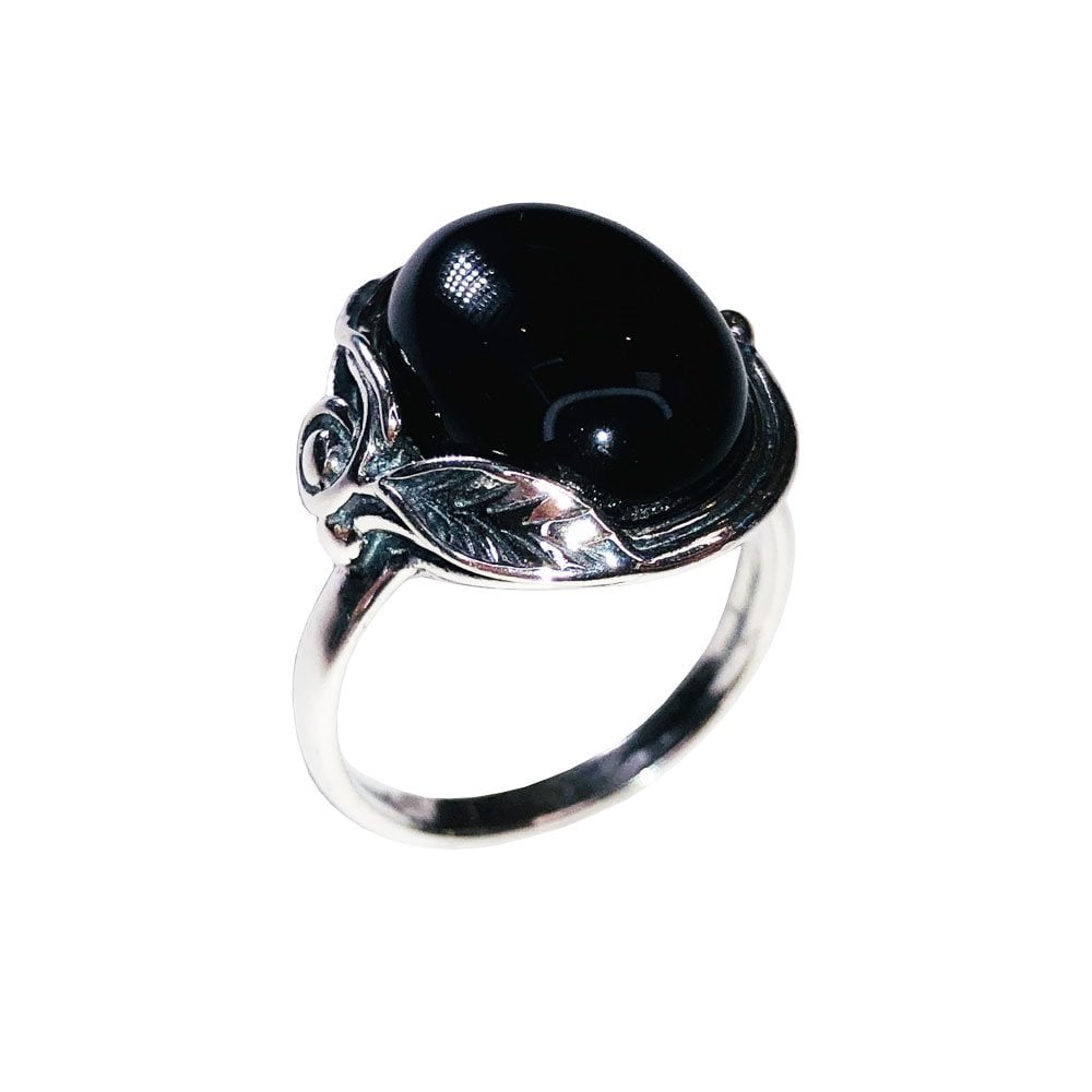 Anello in onice nero Justine – Argento 925