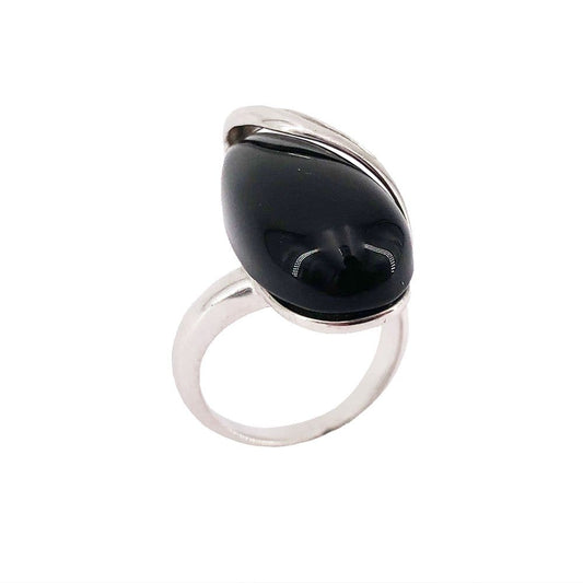 Anello in onice nero Colombe – Argento 925