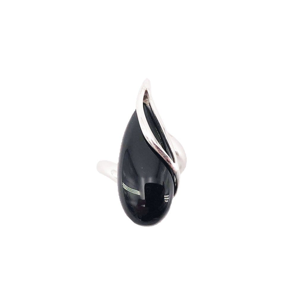 Anello in onice nero Colombe – Argento 925
