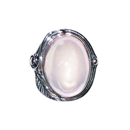 Anello in quarzo rosa Justine – Argento 925