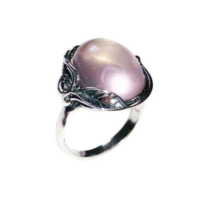 Anello in quarzo rosa Justine – Argento 925