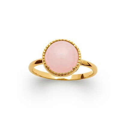 Anello in quarzo rosa Constantine – Placcato oro 750