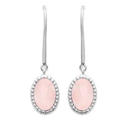 Orecchini in quarzo rosa Alexandra – Argento 925