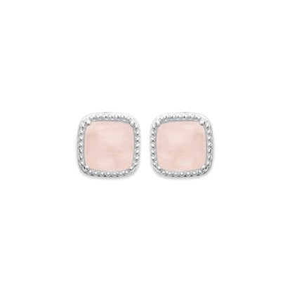 Orecchini in quarzo rosa Constantine – Argento 925