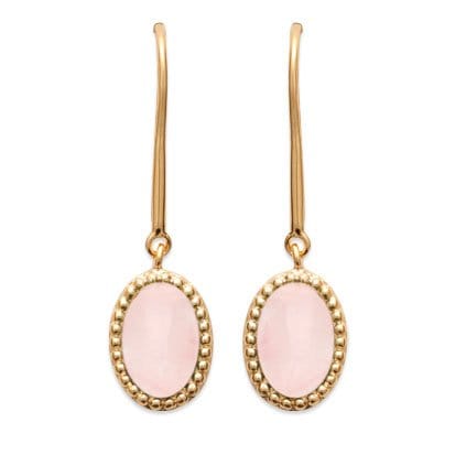 Orecchini in quarzo rosa Alexandra – Placcato oro 750
