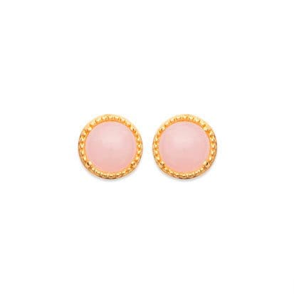 Orecchini in quarzo rosa Constantine – Placcato oro 750