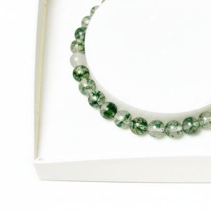Bracciale in agata muschiata – Perle sferiche da 4 mm cordoncino regolabile