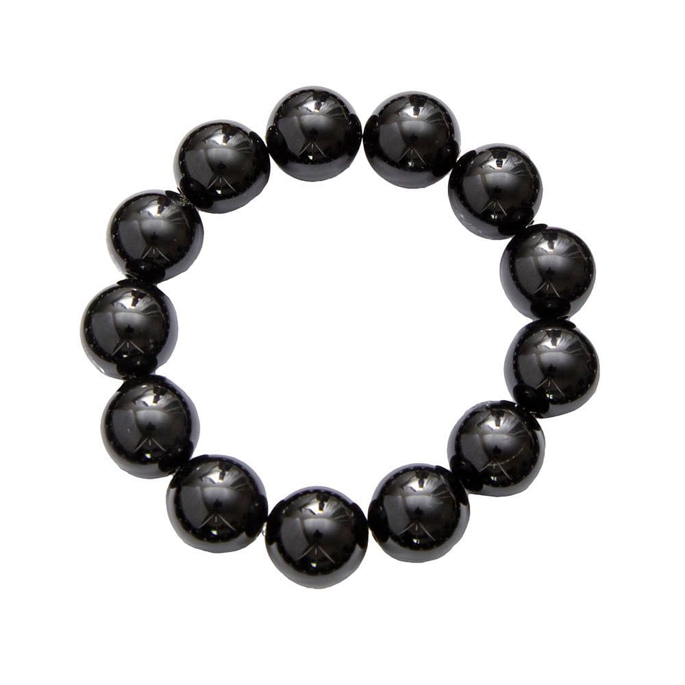Bracciale in agata nera – Perle da 14 mm