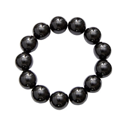 Bracciale in agata nera – Perle da 14 mm