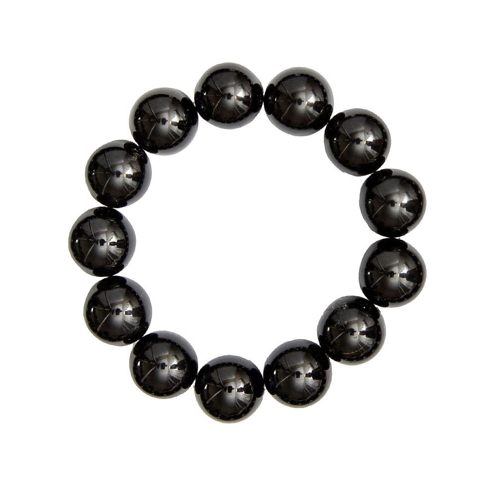Bracciale in agata nera – Perle da 14 mm