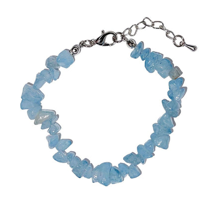 Bracciale in acquamarina – Barocco con chiusura – da 19 a 23 cm