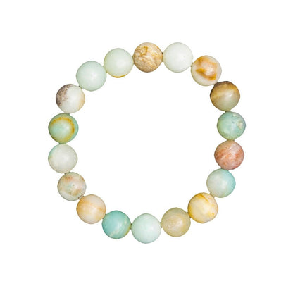 Bracciale in amazzonite multicolore – Perle da 10 mm