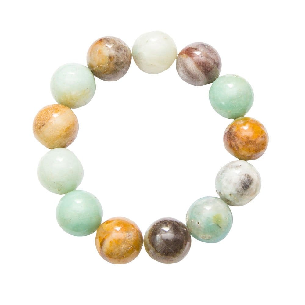 Bracciale in amazzonite multicolore – Perle da 14 mm