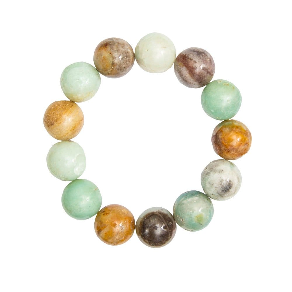 Bracciale in amazzonite multicolore – Perle da 14 mm