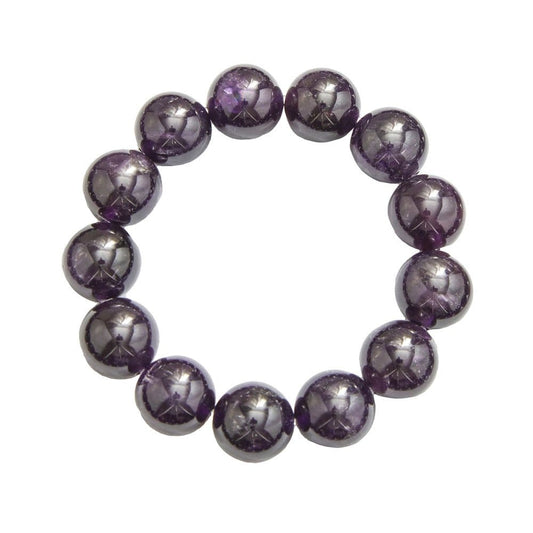 Bracciale in ametista – Perle da 14 mm