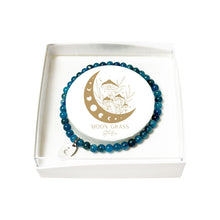 Bracciale in apatite blu – Perle da 3-4 mm