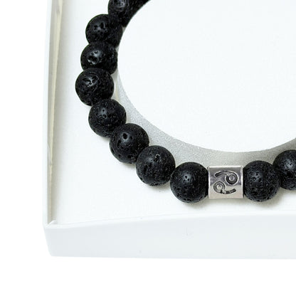 Bracciale Cancro in pietra lavica – 20 cm