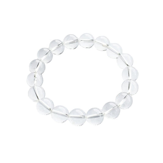 Bracciale in cristallo di rocca – Perle da 10 mm