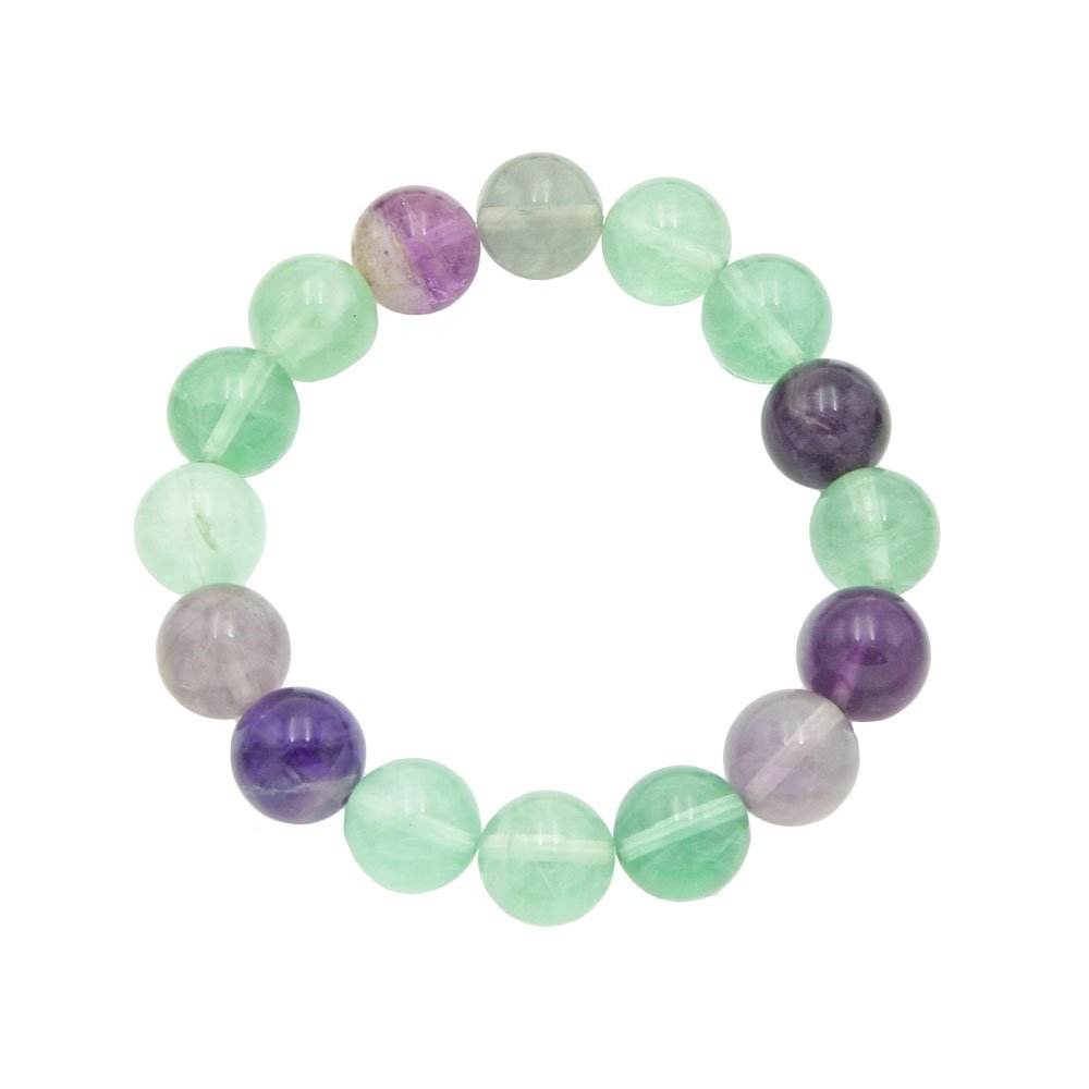 Bracciale in fluorina multicolore – Perle da 12 mm