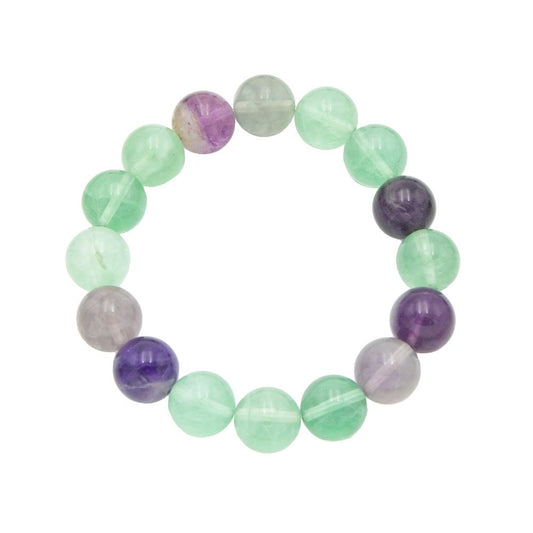 Bracciale in fluorina multicolore – Perle da 12 mm