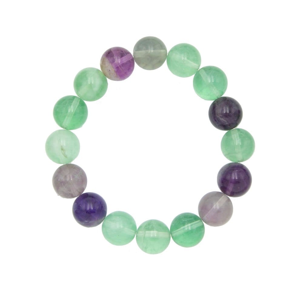 Bracciale in fluorite multicolore – Perle da 12 mm