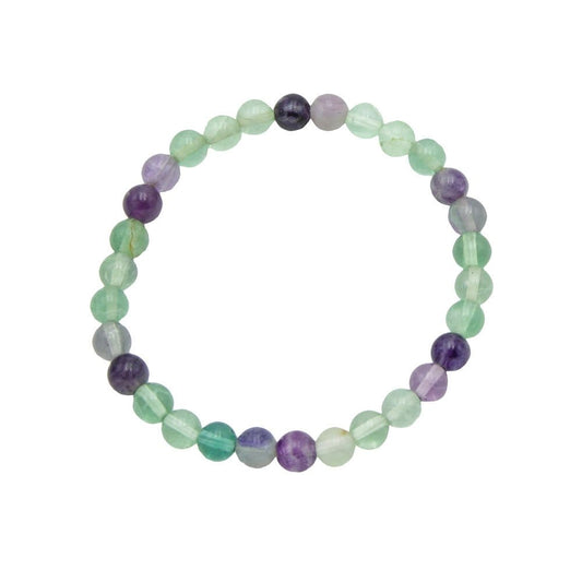 Bracciale in fluorite multicolore – Perle da 6 mm