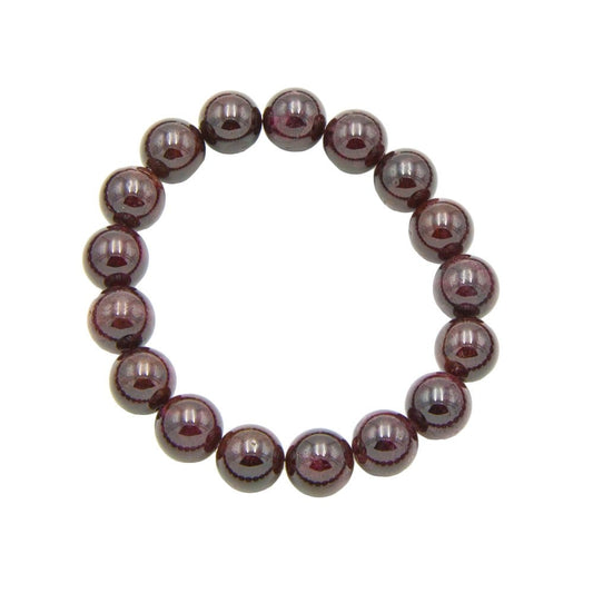 Bracciale in granato rosso – Perle da 10 mm