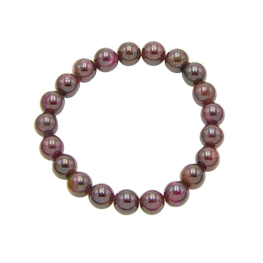 Bracciale in granato rosso – Perle da 8 mm