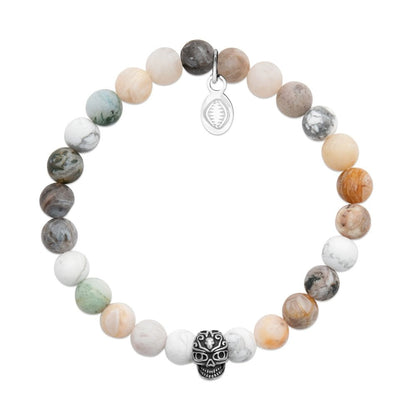 Bracciale in agata e teschio per lui