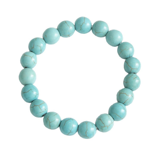 Bracciale in howlite blu – Perle da 10 mm