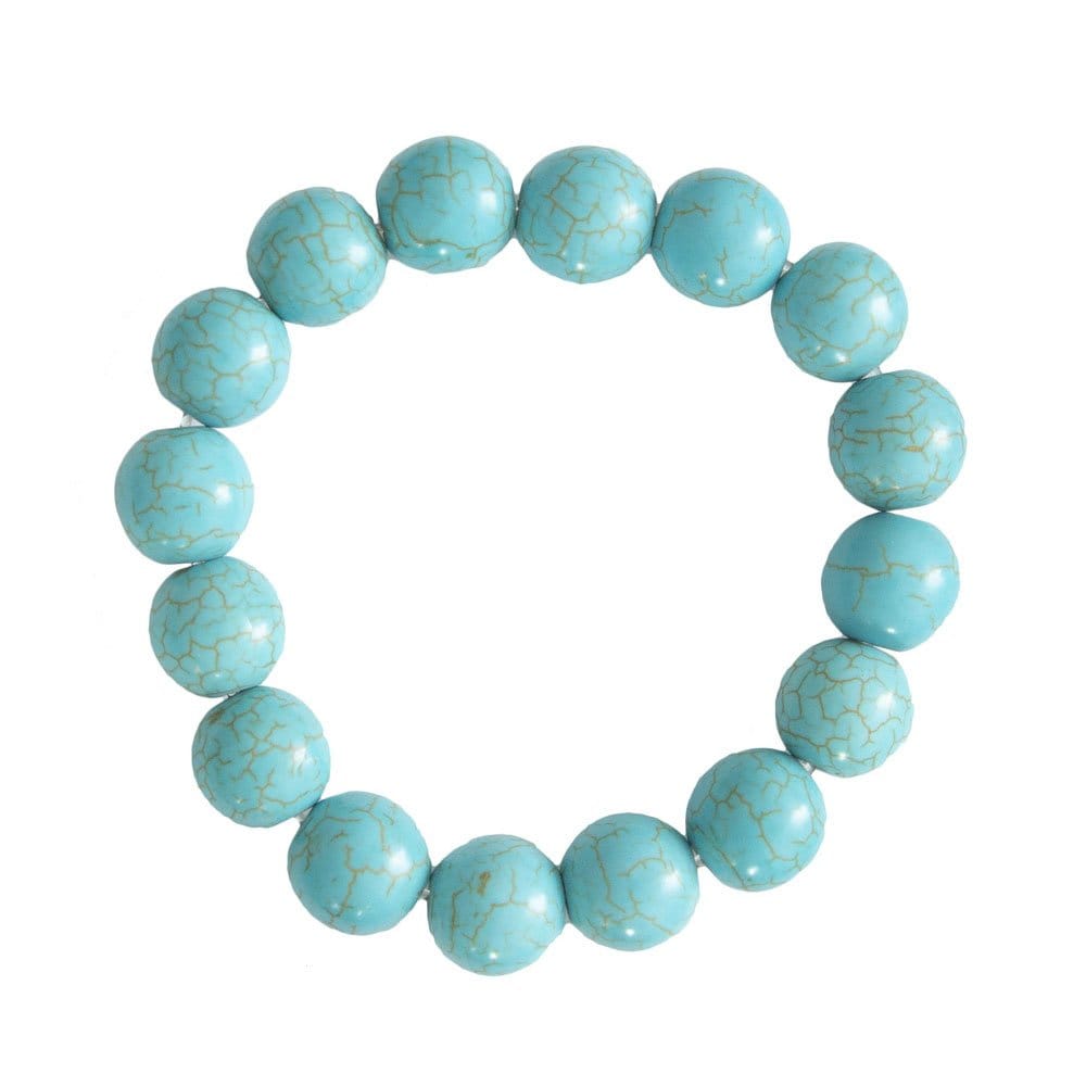 Bracciale in howlite blu – Perle da 12 mm