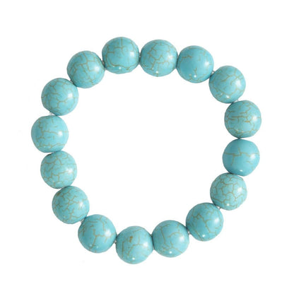 Bracciale in howlite blu – Perle da 12 mm