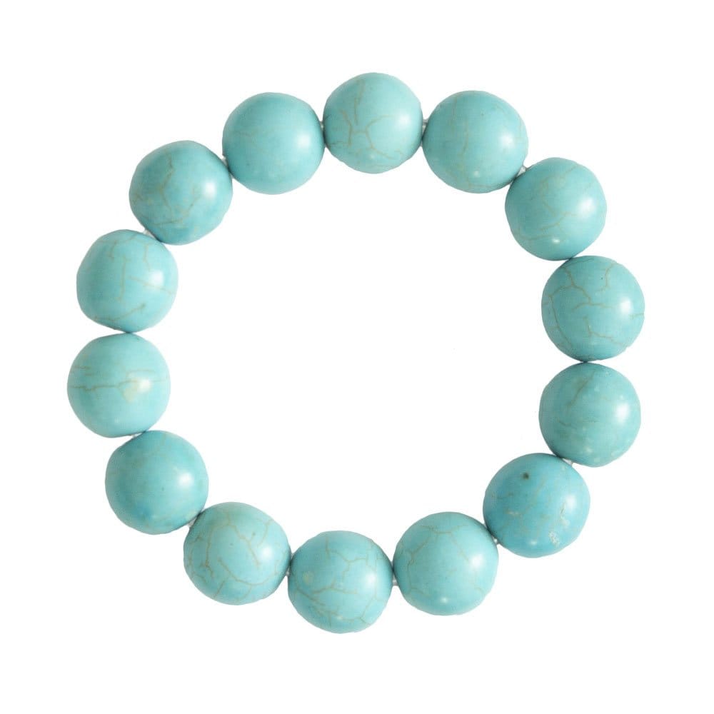 Bracciale in howlite blu – Perle da 14 mm