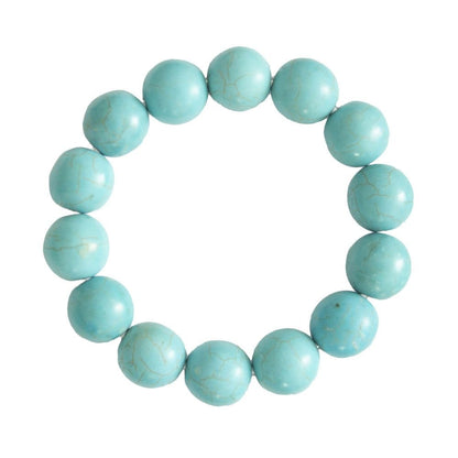 Bracciale in howlite blu – Perle da 14 mm