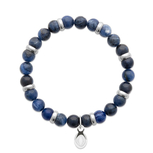 Bracciale in diaspro blu e anelli per lui