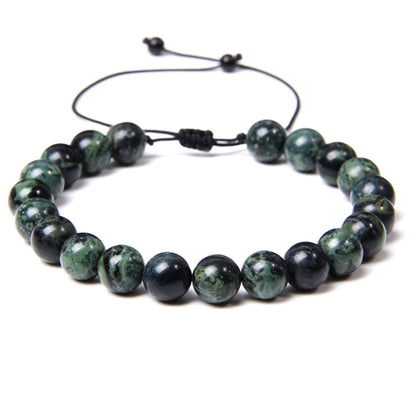Bracciale in diaspro kambamba – Perle sferiche da 8 mm cordoncino regolabile