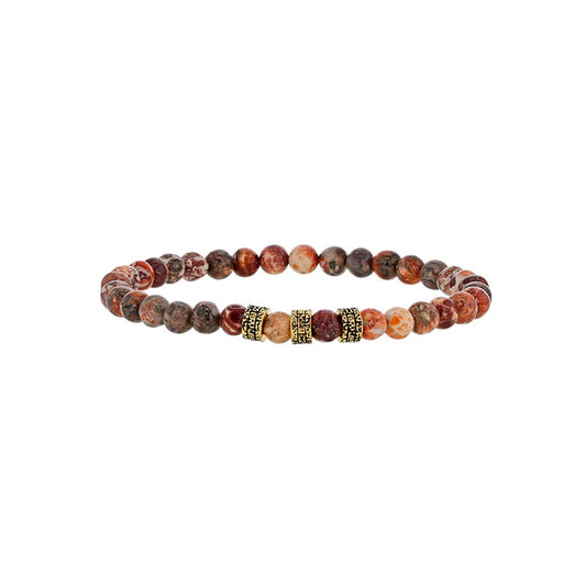 Bracciale in diaspro leopardato per lui – Ref. F01-622