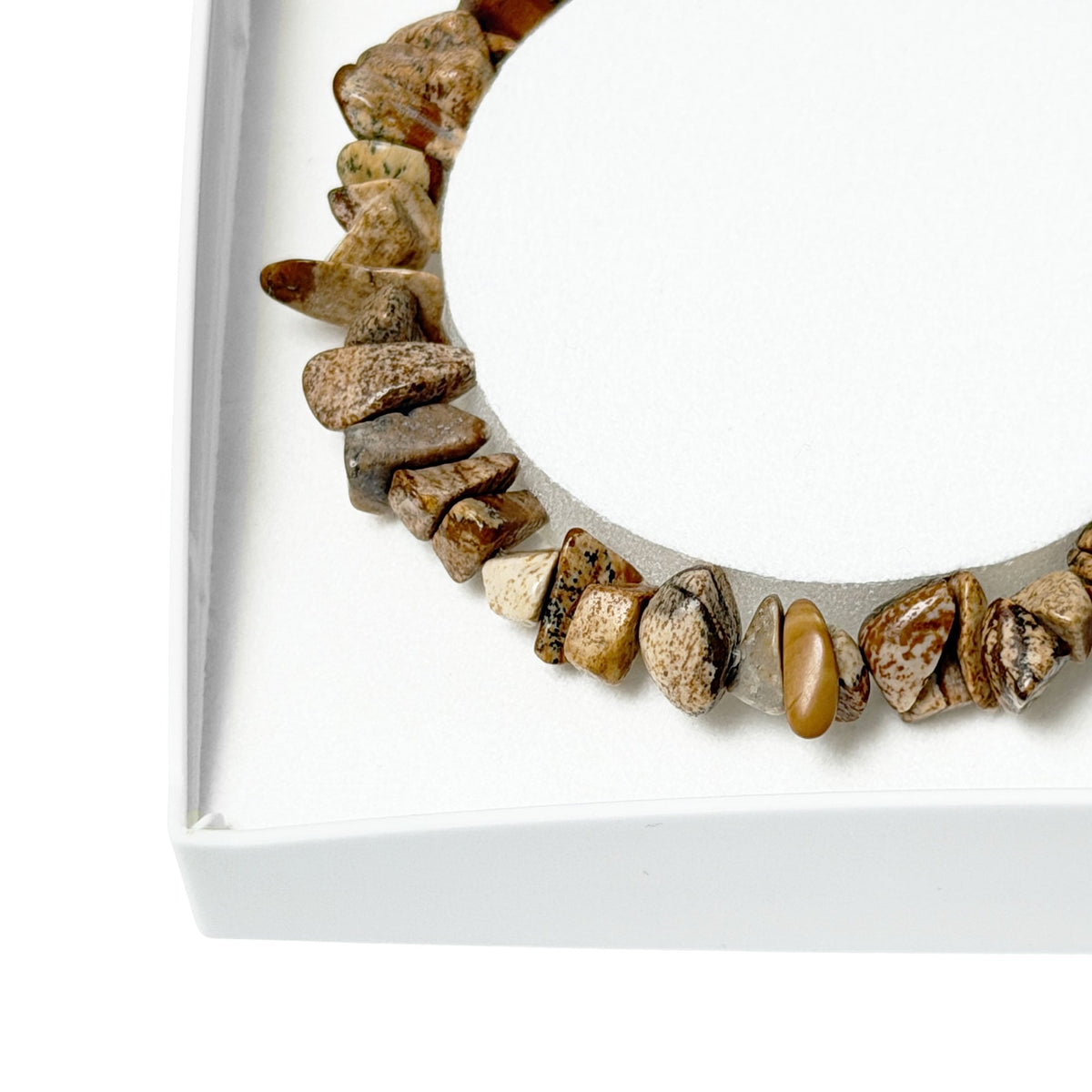 Bracciale in diaspro paesaggistico – Barocco con chiusura – da 19 a 23 cm
