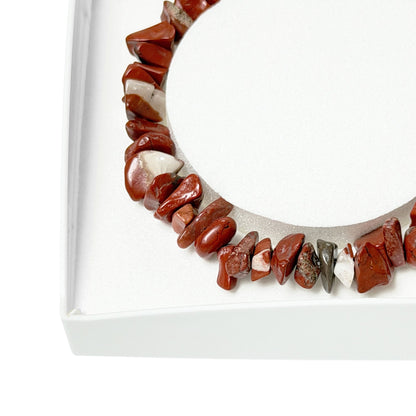 Bracciale in diaspro rosso – Barocco con chiusura – da 19 a 23 cm