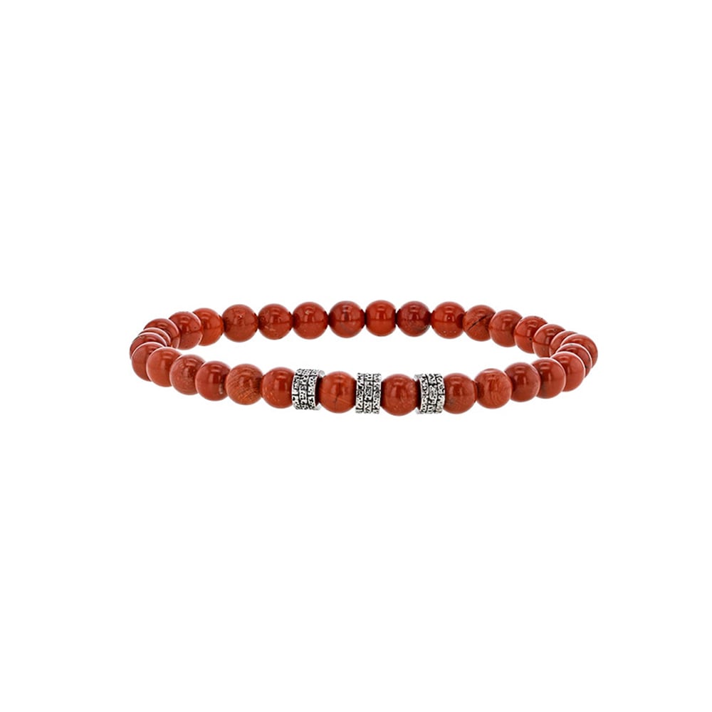 Bracciale in diaspro rosso per lui – Ref. F01-622