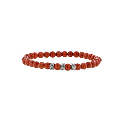 Bracciale in diaspro rosso per lui – Ref. F01-622