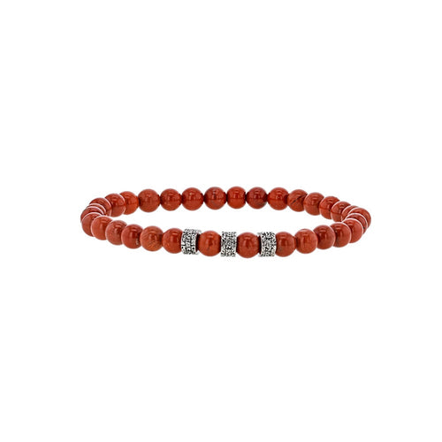 Bracciale in diaspro rosso per lui – Ref. F01-622