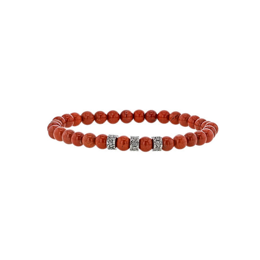 Bracciale in diaspro rosso per lui – Ref. F01-622