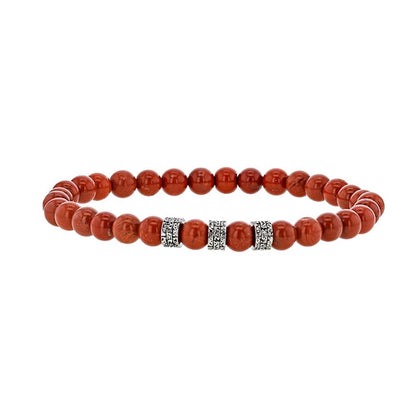 Bracciale in diaspro rosso per lui – Ref. F01-622