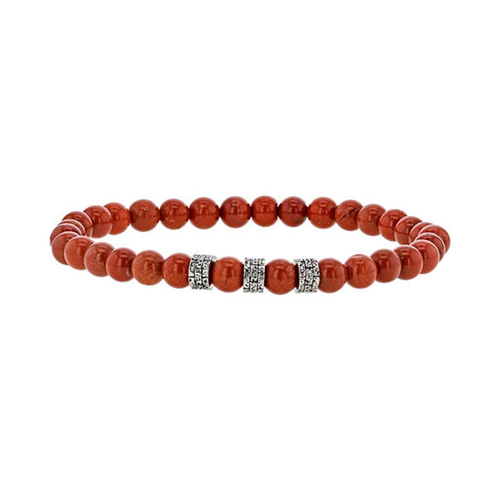 Bracciale in diaspro rosso per lui – Ref. F01-622