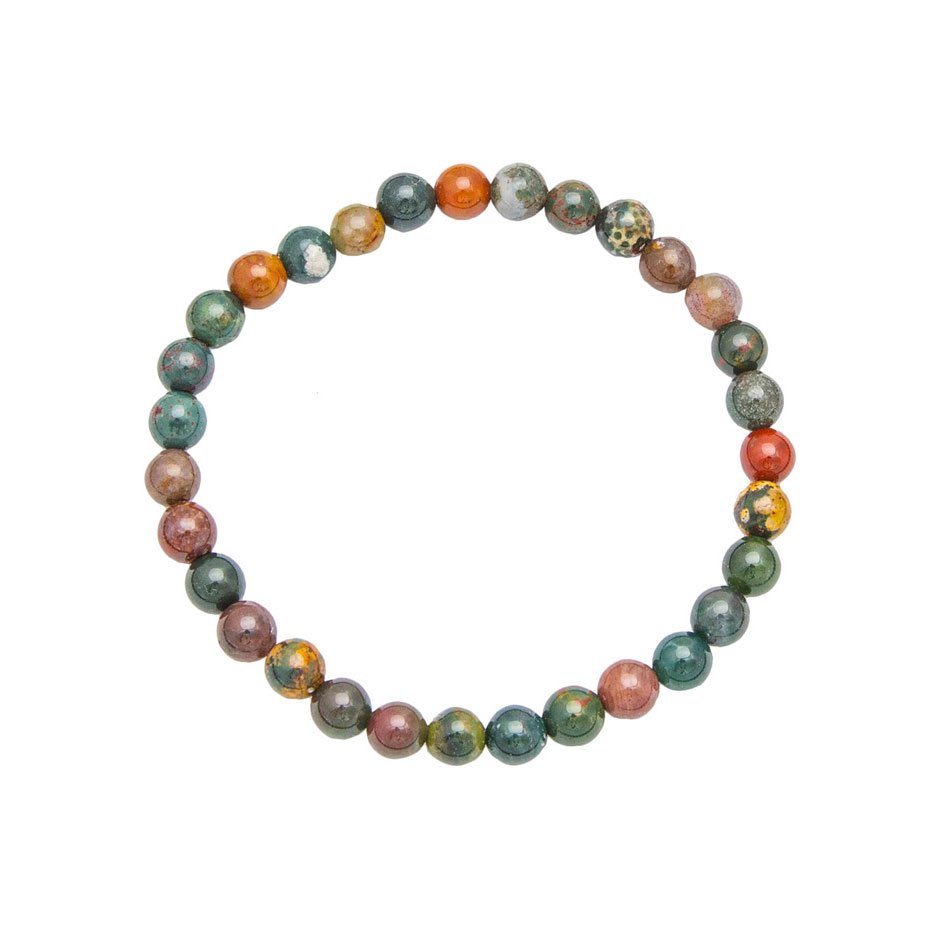 Bracciale in diaspro sanguigno – Perle da 6 mm