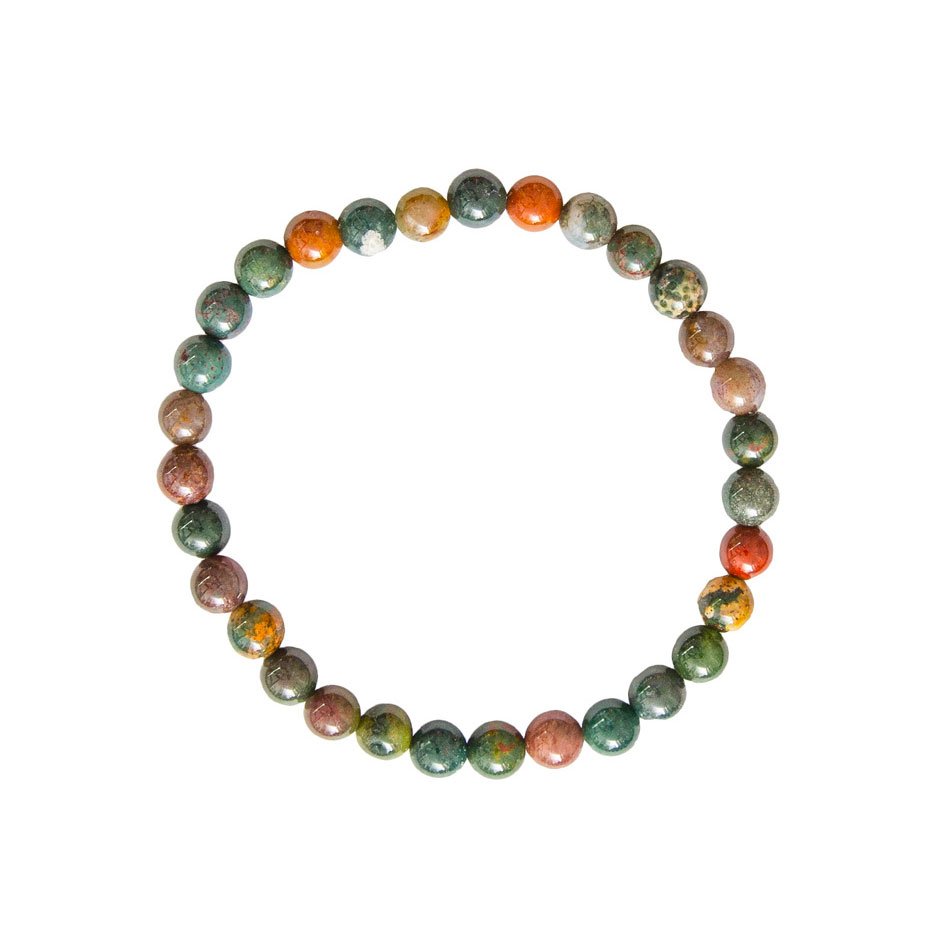 Bracciale in diaspro sanguigno – Perle da 6 mm