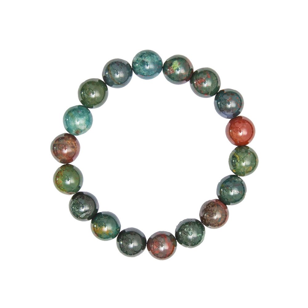 Bracciale in diaspro sanguigno – Perle da 10 mm