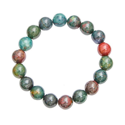 Bracciale in diaspro sanguigno – Perle da 10 mm