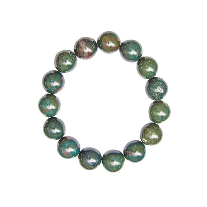 Bracciale in diaspro sanguigno – Perle da 12 mm
